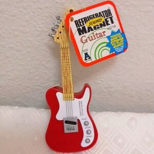 Acme brand Miniture Fire Red Electric Guitar 4" Refrigerator magnet